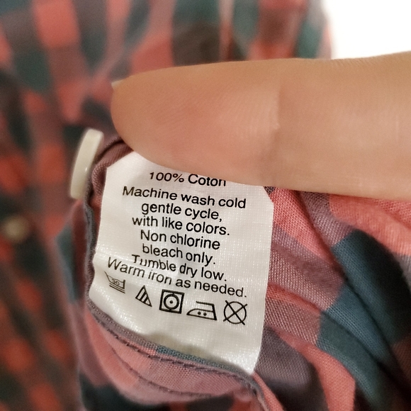 J. Crew Plaid Button-Down Shirt Men's Medium Coral Blue/Green Slim Long Sleeve - Picture 7 of 9